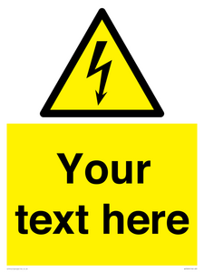 Custom electrical warning sign